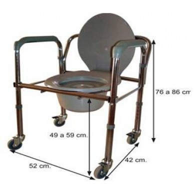 Cadeira quadro sanitário dobrável com rodas